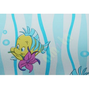 Aqua blue frosted little mermaid flounder decorative glass film